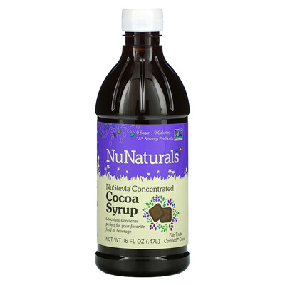 NuNaturals NuStevia, концентрированный какао-сироп, 0,47 л (16 жидк. унций)