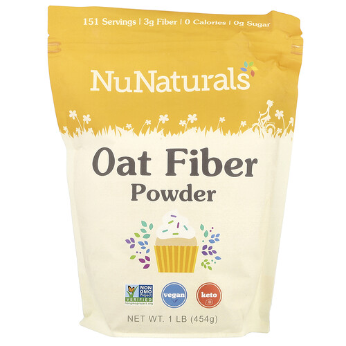 Nunaturals Oat Fiber Powder, 1 lb (454 g)