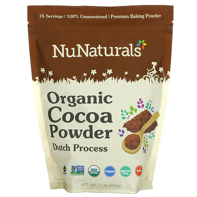 NuNaturals Органический какао-порошок, 454 г (1 фунт)