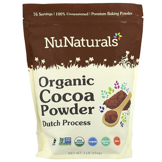 NuNaturals, Organický kakaový prášok, 454 g