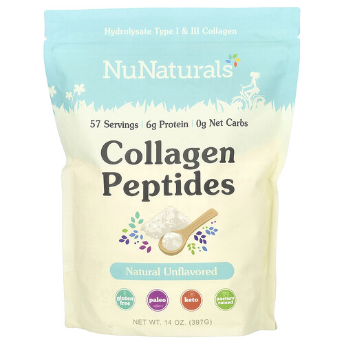 Nunaturals Collagen Peptides, Unflavored , 14 oz (397 g)