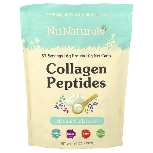 NuNaturals, Péptidos de colágeno, 397 g (14 oz)
