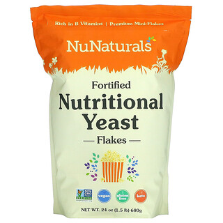 NuNaturals, Fortified Nutritional Yeast Flakes, 24 oz (680 g)