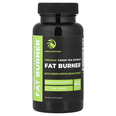 Nobi Nutrition, Suplemento para quemar grasas, Extracto de té verde prémium, 60 cápsulas