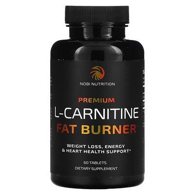 Nobi Nutrition Premium L-Carnitine Fat Burner, 60 Tablets