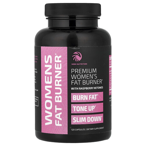 Nobi Nutrition Premium Women's Fat Burner with Raspberry Ketones, 120 Capsules