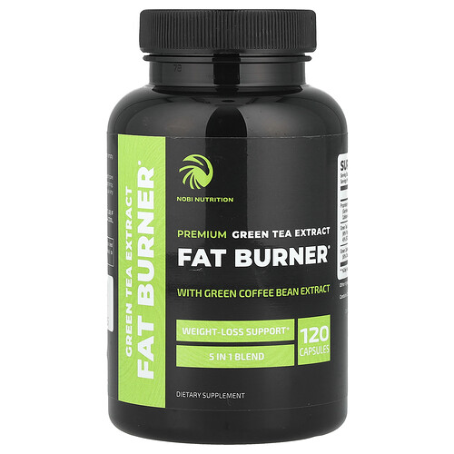 Nobi Nutrition Premium Green Tea Extract Fat Burner, 120 Capsules