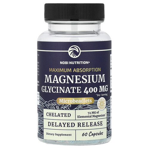 Nobi Nutrition Magnesium Glycinate, 60 Capsules, (200 mg per Capsule)