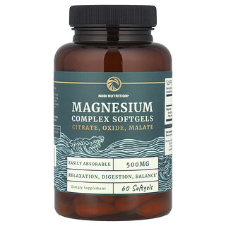 Nobi Nutrition, Complex de magneziu, 500 mg, 60 capsule moi