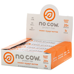 Отзывы о No Cow, Protein Bar, Chunky Peanut Butter, 12 Bars, 2.12 oz (60 g) Each