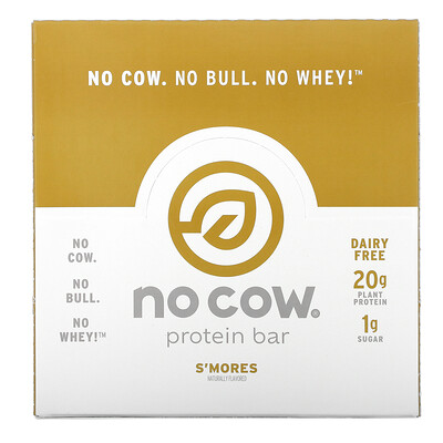 No Cow протеиновые батончики со вкусом зефира, 60г (2,12унции) 12шт.