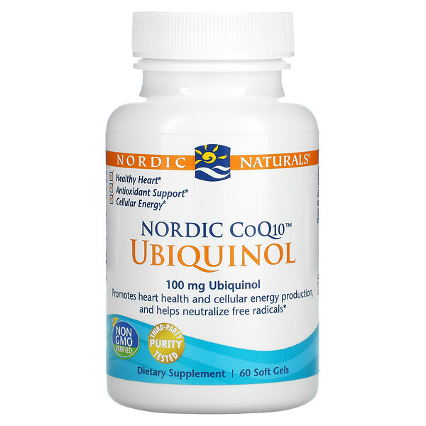 Ubiquinol, Nordic CoQ10, 100 mg, 60 Soft Gels