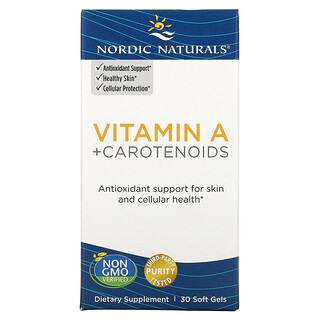 Nordic Naturals, Витамин A + каротиноиды, 30 мягких таблеток