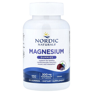 Nordic Naturals, Magnesium Gummies, Blueberry Lavender, 60 Gummies (100 mg per Gummy)