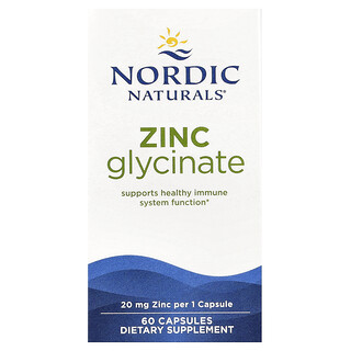 Nordic Naturals, Zinc Glycinate, 20 mg, 60 Capsules
