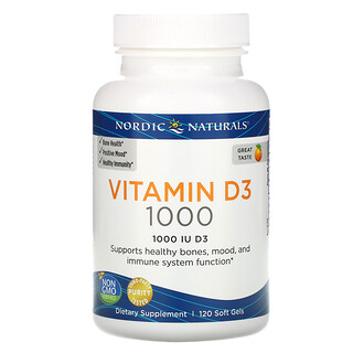 Nordic Naturals, Vitamin D3, Orange, 1,000 IU, 120 Count