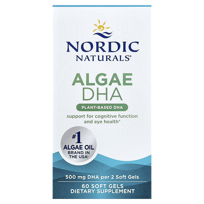 Nordic Naturals, DHA de algas, 60 cápsulas blandas (250 mg por cápsula blanda)