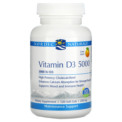 

Nordic Naturals Vitamin D3 5000 Orange 5 000 IU 120 Soft Gels