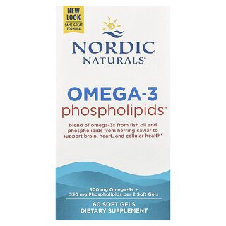 نورديك ناتورالز‏, Omega-3 ™ شحميات فوسفورية ، 60 كبسولة هلامية