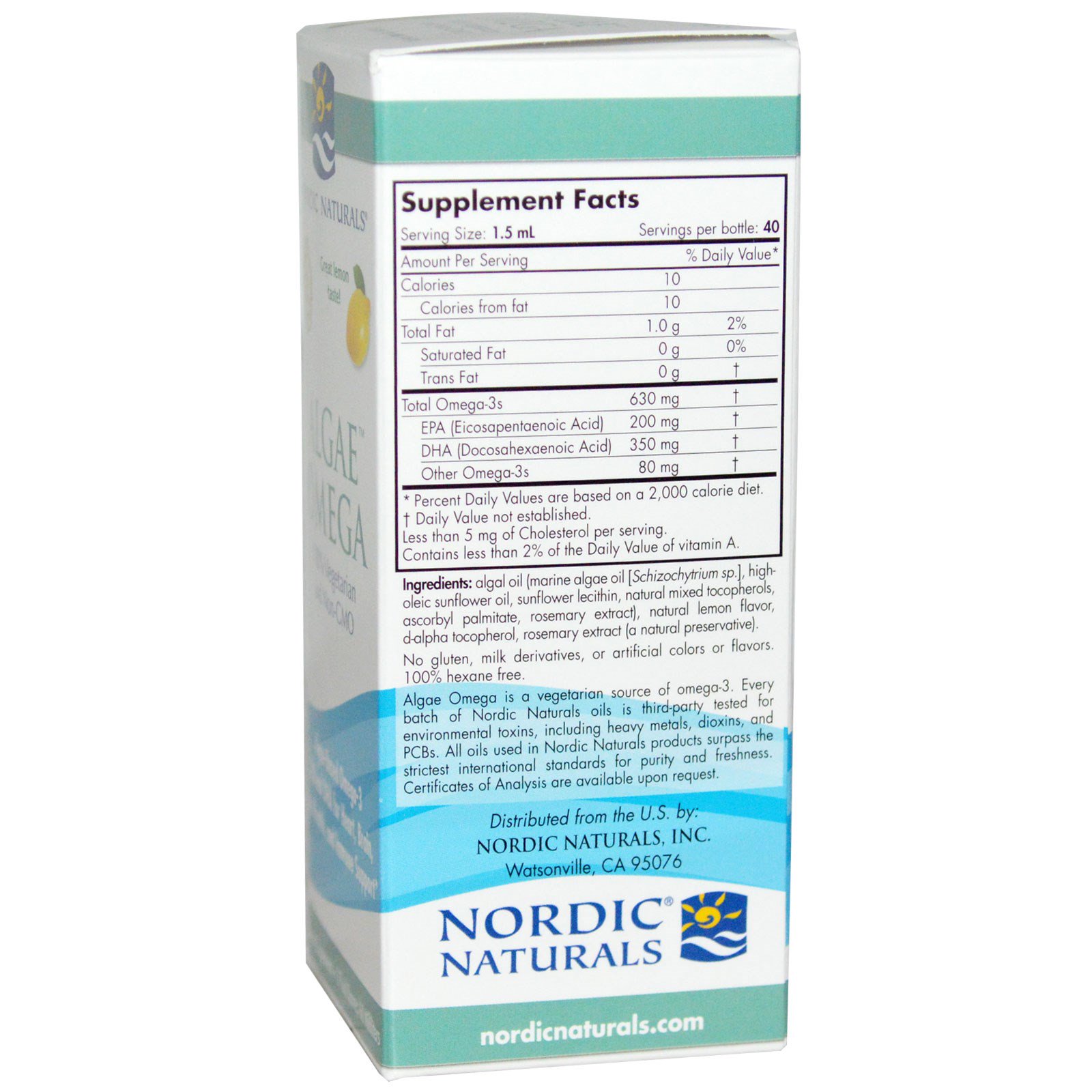 Nordic Naturals, Algae Omega, Lemon, 2 fl oz (60 ml) iHerb