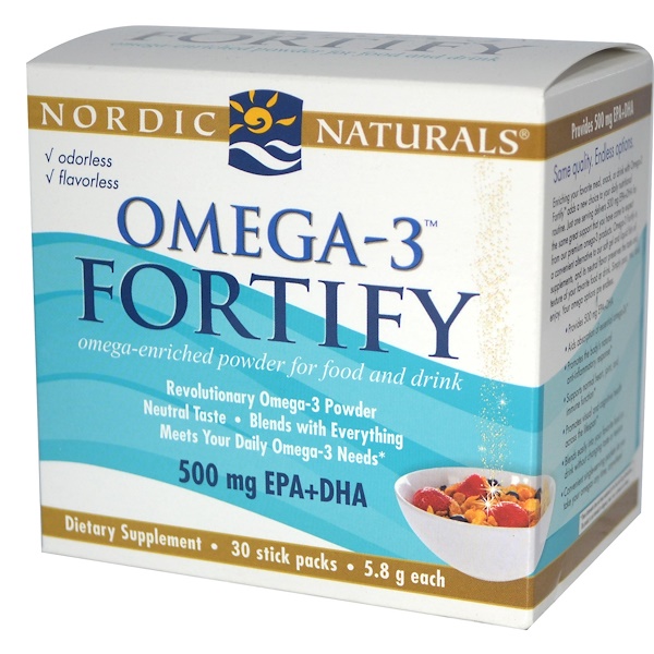 Nordic Naturals, Omega-3 Fortify, Unflavored, 30 Stick Packs, 5.8 g Each  (Discontinued Item) 