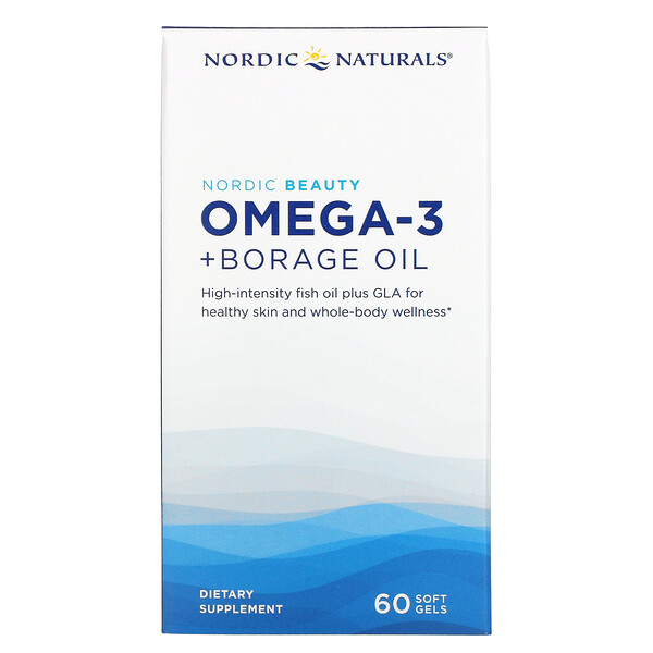 Nordic Beauty, Omega-3 + Borage Oil, 60 Softgels