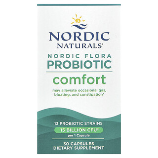 Nordic Naturals, Nordic Flora probiotik, Comfort, 15 milijardi CFU, 30 kapsula
