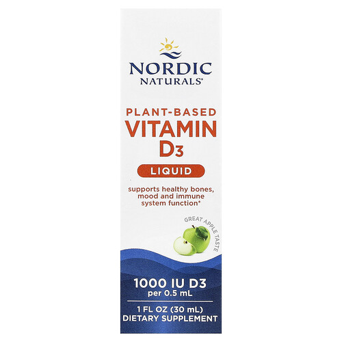 Nordic Naturals ビタミンD3 リキッド 植物由来 アップル風味 30ml