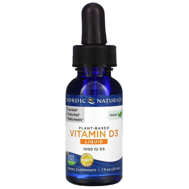 Nordic Naturals, PlantBased Vitamin D3 Liquid, 1,000 IU, 1 fl oz (30