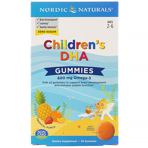 Отзывы о нордик Натуралс, Children's DHA Gummies, Tropical Punch, 600 mg, 30 Gummies