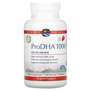 Nordic Naturals, ProDHA 1000, клубника, 1000 мг, 120 мягких таблеток