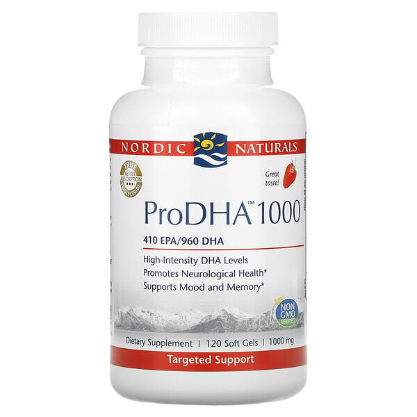 ProDHA 1000, Strawberry , 1000 mg, 120 Soft Gels