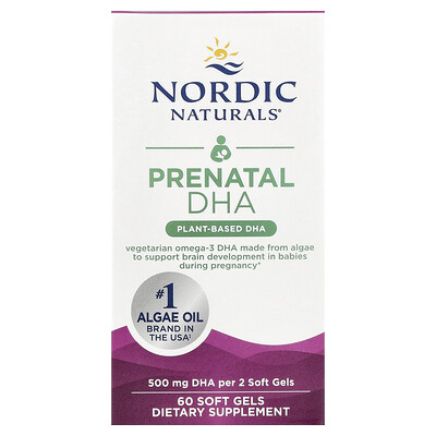 Nordic Naturals, DHA prenatal, 60 cápsulas blandas (250 mg por cápsula blanda)
