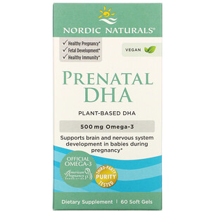 нордик Натуралс, Prenatal DHA, 500 mg, 60 Soft Gels отзывы
