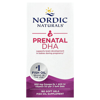 Nordic Naturals, Suplemento prenatal con DHA, 180 cápsulas blandas