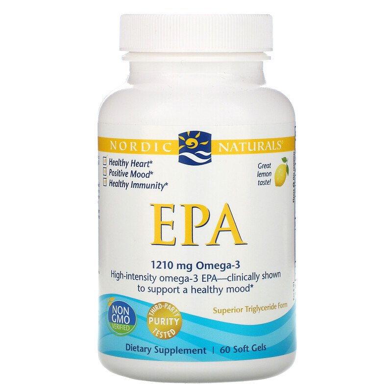 Nordic Naturals, EPA, Lemon, 1000 mg, 60 Soft Gels iHerb
