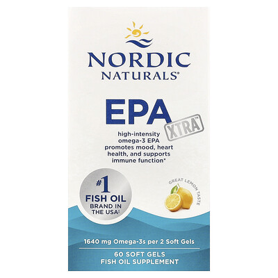Nordic Naturals, EPA Xtra, Limón, 820 mg, 60 Cápsulas Blandas