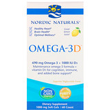 Отзывы о Nordic Naturals, Омега-3D, лимонный, 1000 мг, 60 мягких капсул