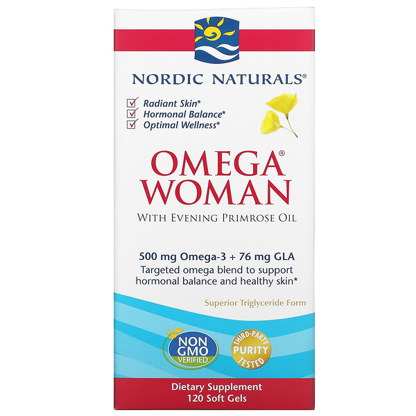 Nordic Naturals, Omega Woman, с маслом примулы вечерней, 120 капсул