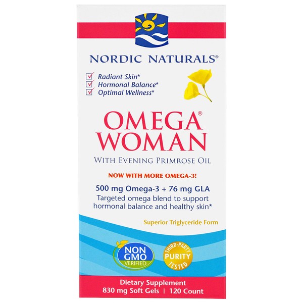 Nordic Naturals, Omega для женщин с маслом примулы вечерней, 830 мг, 120 мягких желатиновых капсул