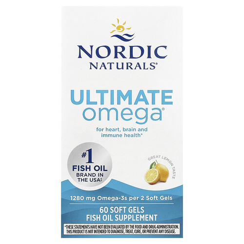Nordic Naturals, Ultimate Omega, Limón, 60 cápsulas blandas (640 mg por cápsula blanda)