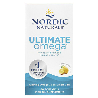Nordic Naturals, Ultimate Omega, Limão, 60 Cápsulas Softgel (640 mg por Cápsula Softgel)