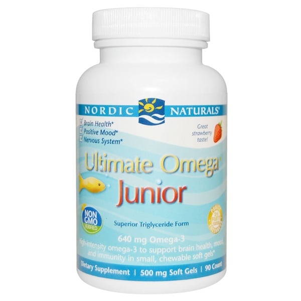 Nordic Naturals, Ultimate Omega, Junior, 500 мг, 90 жеательных таблеток в мягкой оболочке