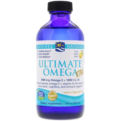Nordic Naturals Ultimate Omega Xtra魚油檸檬味,8液盎司(237毫升)