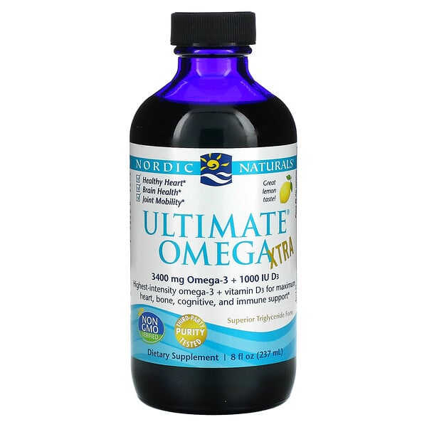 Ultimate Omega Xtra, Lemon, 8 fl oz (237 ml)