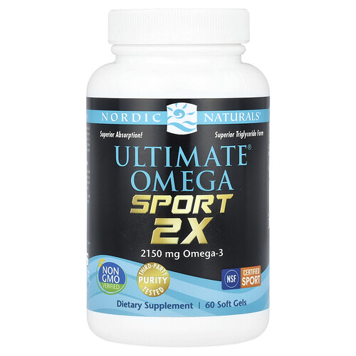 Nordic Naturals Ultimate Omega Sport 2x, 60 Soft Gels (1,075 mg per Soft Gel)