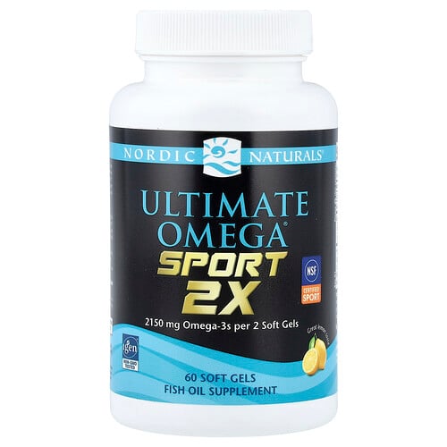 Nordic Naturals, Ultimate Omega® Sport 2x, Zitrone, 60 Weichkapseln (1.075 mg pro Weichkapsel)