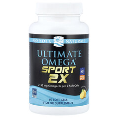Ultimate Omega Sport 2x, омега кислоти, 1,075 мг, 60 капсул (1075 мг у капсулі)