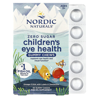 Nordic Naturals, жувальні жувальні таблетки для здоров'я очей для дітей, віком від 3 років, полуничний лимонад, 30 жувальних таблеток
