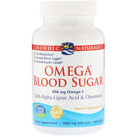 Omega Blood Sugar, 1000 мг, 60 мягких таблеток - изображение